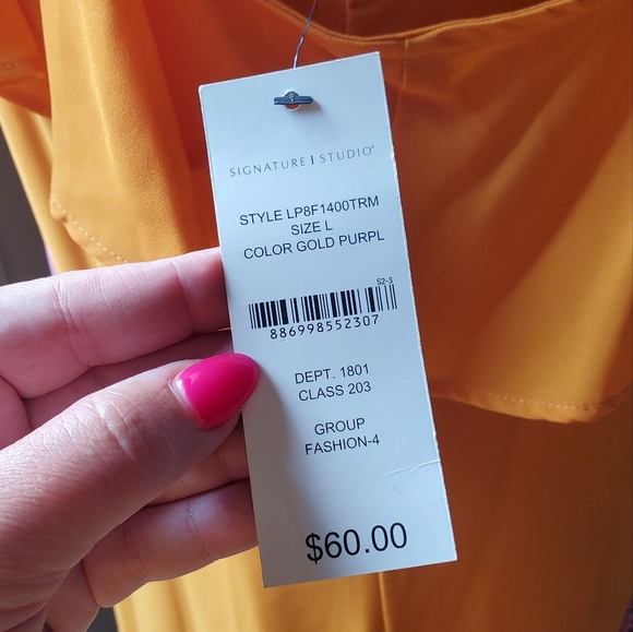 NWT Yellow Ruffle Dress Large - Picture 5 of 6